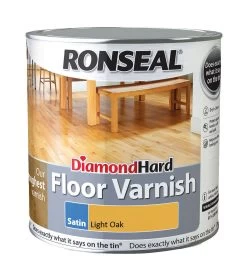 Ronseal Diamond Hard Light Oak Satin Floor Wood Varnish, 2.5L