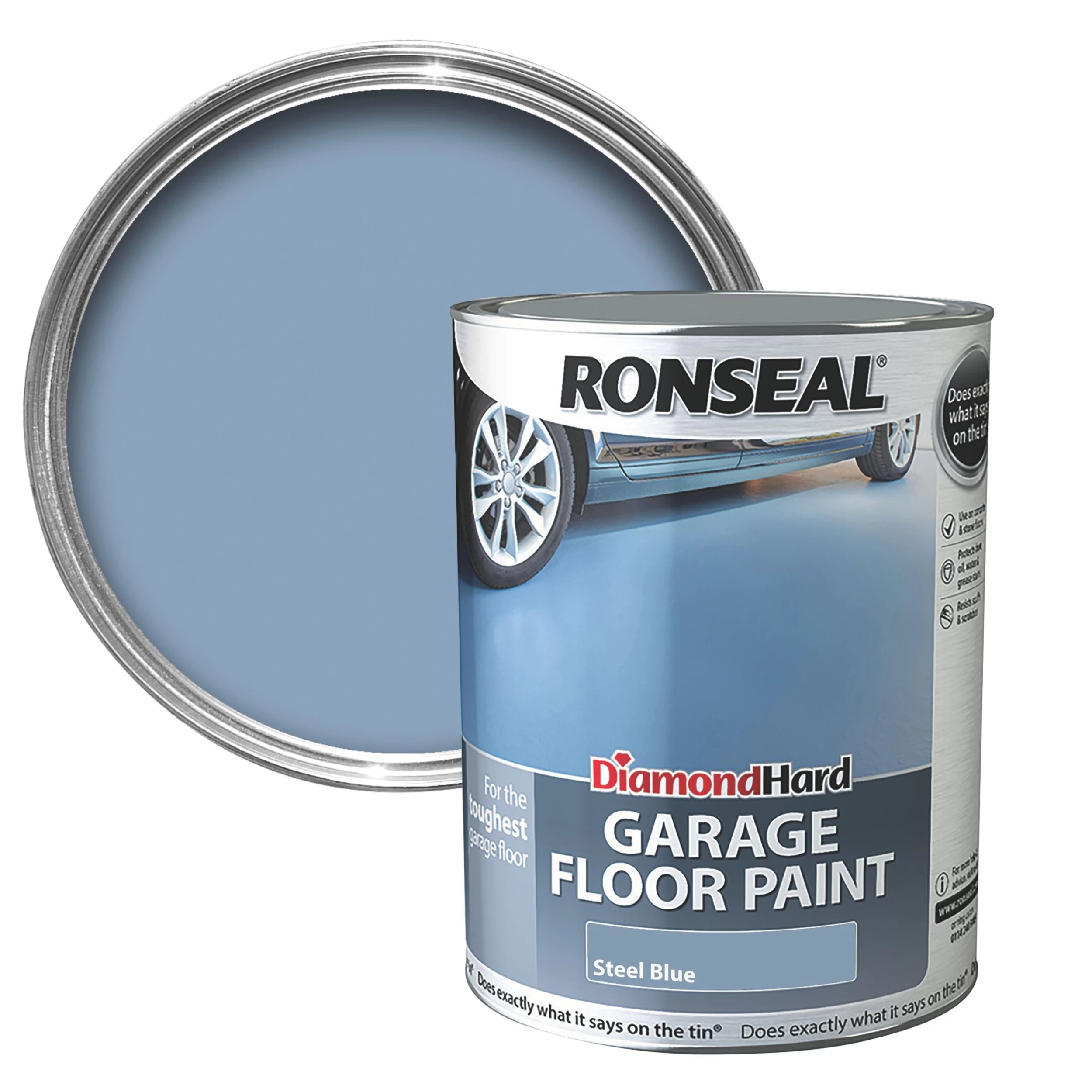 Ronseal Diamond Hard Steel blue Satinwood Garage floor paint, 5L Ronseal Diamond Hard Steel Blue Satinwood Garage Floor Paint, 5L -Trade Point Sale Shop ronseal diamond hard steel blue satinwood garage floor paint 5l5010214861118 02c bq scaled