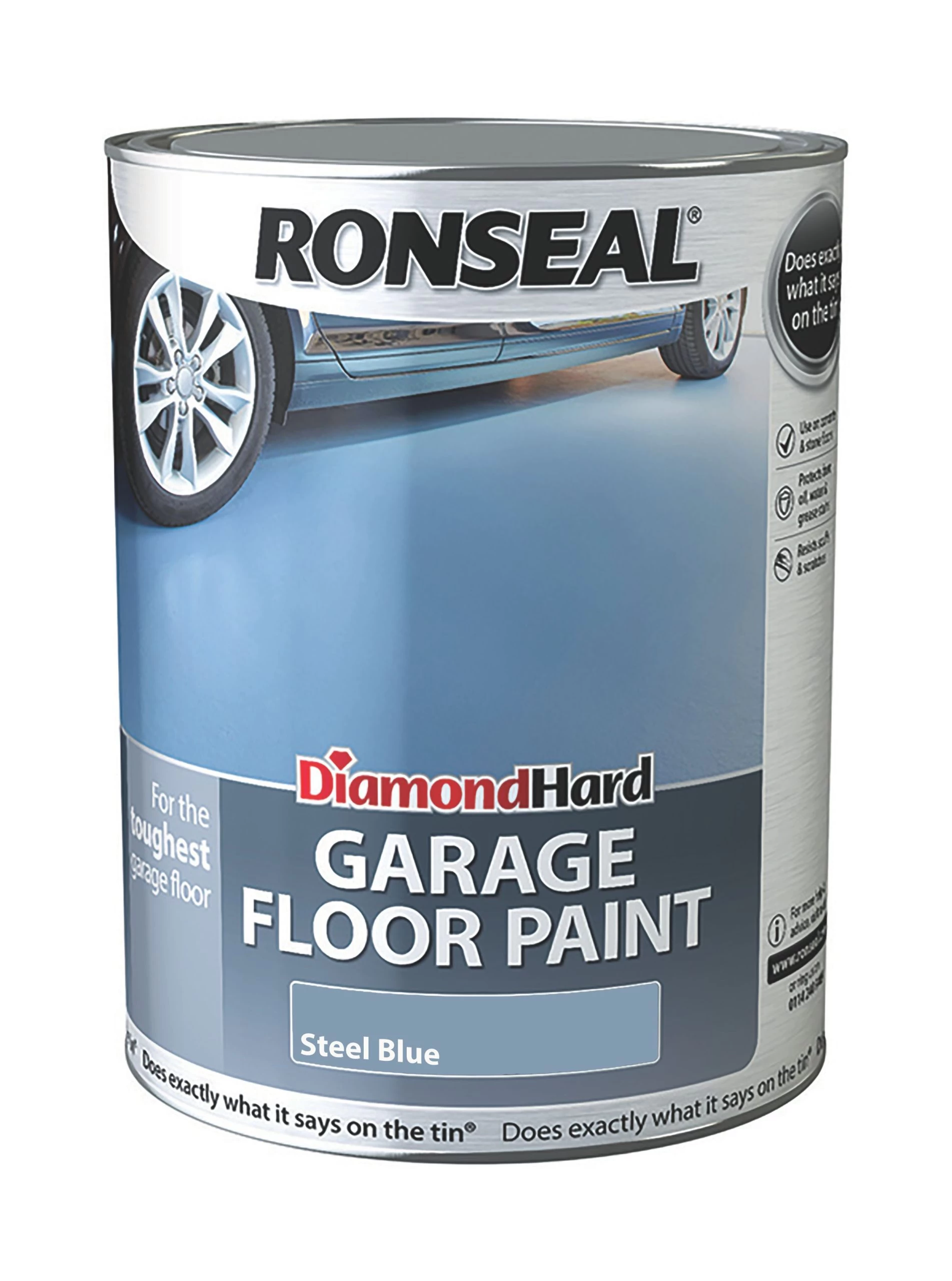 Ronseal Diamond Hard Steel blue Satinwood Garage floor paint, 5L Ronseal Diamond Hard Steel Blue Satinwood Garage Floor Paint, 5L -Trade Point Sale Shop ronseal diamond hard steel blue satinwood garage floor paint 5l5010214861118 08c bq scaled
