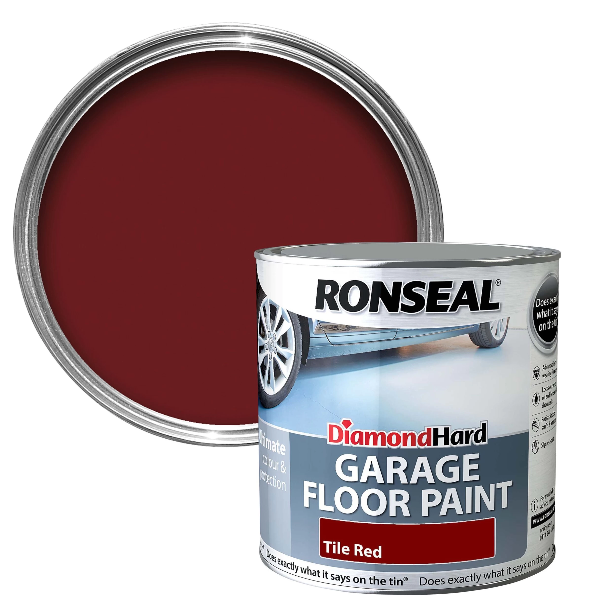 Ronseal Diamond Hard Tile red Satinwood Garage floor paint, 2.5L Ronseal Diamond Hard Tile Red Satinwood Garage Floor Paint, 2.5L -Trade Point Sale Shop ronseal diamond hard tile red satinwood garage floor paint 2 5l5010214857623 02c bq scaled