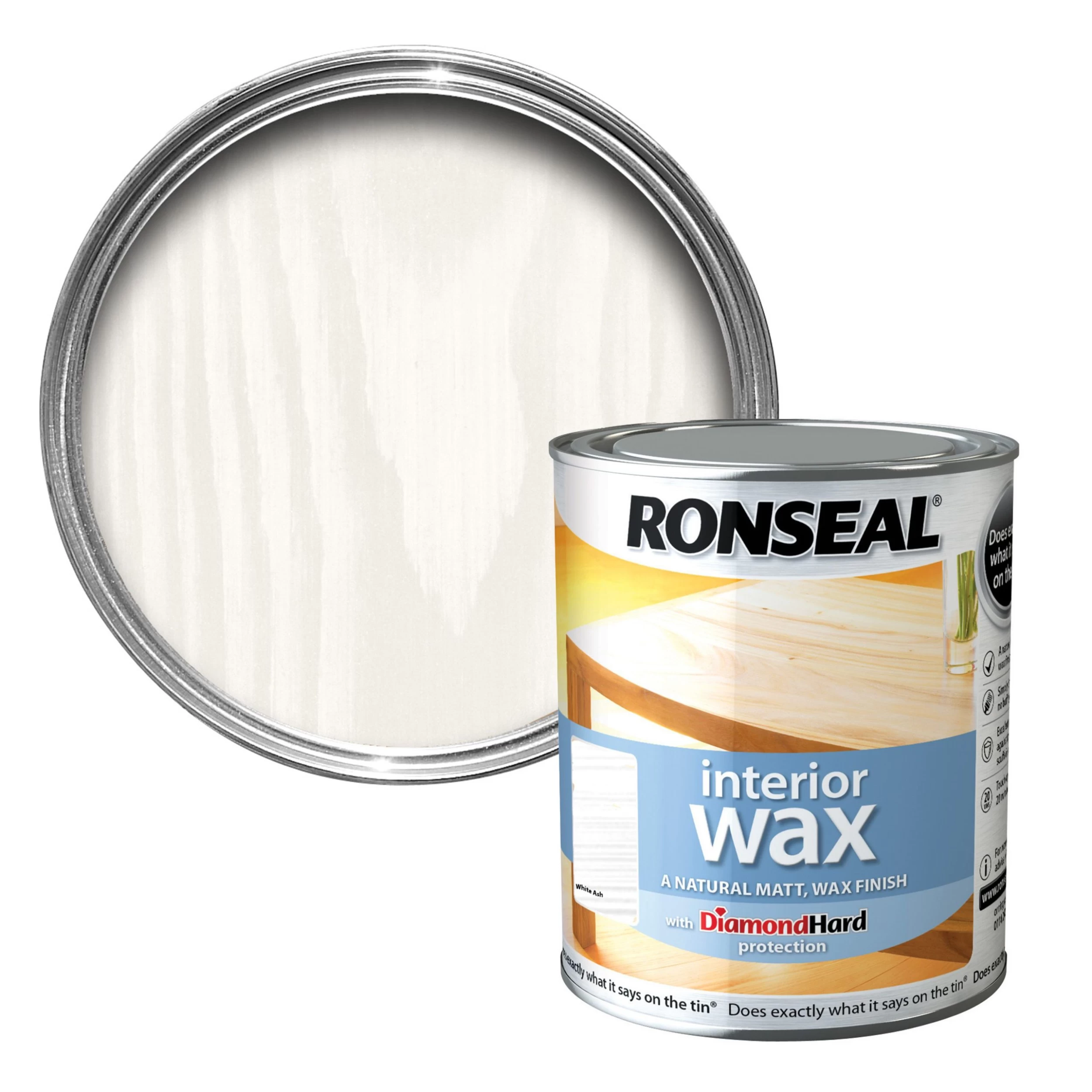 Ronseal Diamond hard White ash Matt Wax Wood wax, 0.75L Ronseal Diamond Hard White Ash Matt Wax Wood Wax, 0.75L -Trade Point Sale Shop ronseal diamond hard white ash matt wax wood wax 0 75l5010214868858 02c bq scaled