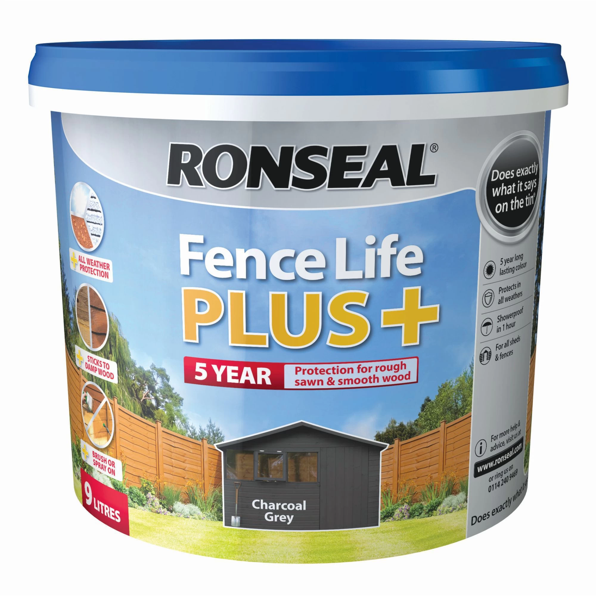 Ronseal Fence Life Plus Charcoal grey Matt Fence & shed Treatment, 9L Ronseal Fence Life Plus Charcoal Grey Matt Fence & Shed Treatment, 9L -Trade Point Sale Shop ronseal fence life plus charcoal grey matt fence shed treatment 9l5010214883950 08c bq