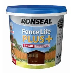 Ronseal Fence Life Plus Dark Oak Matt Fence & Shed Treatment, 5L