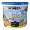 Ronseal Fence Life Plus Dark Oak Matt Fence & Shed Treatment, 9L