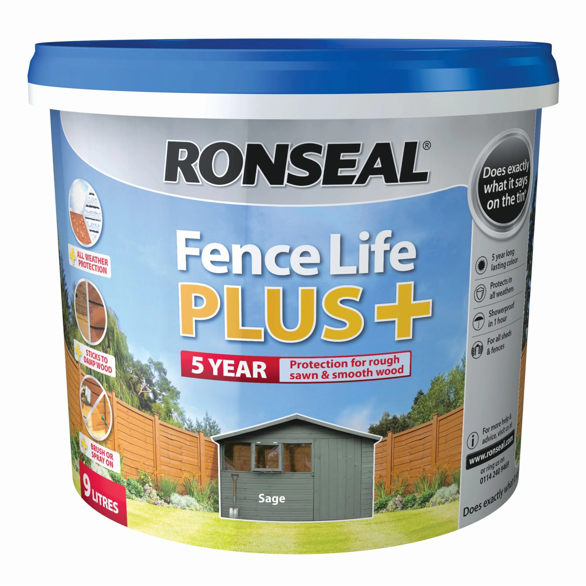 Ronseal Fence Life Plus Sage Matt Fence & shed Treatment, 9L Ronseal Fence Life Plus Sage Matt Fence & Shed Treatment, 9L -Trade Point Sale Shop ronseal fence life plus sage matt fence shed treatment 9l5010214876389 08c bq