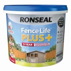 Ronseal Fence Life Plus Warm Stone Matt Fence & Shed Treatment, 9L