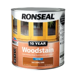 Ronseal Natural Oak Satin Wood Stain, 2.5L