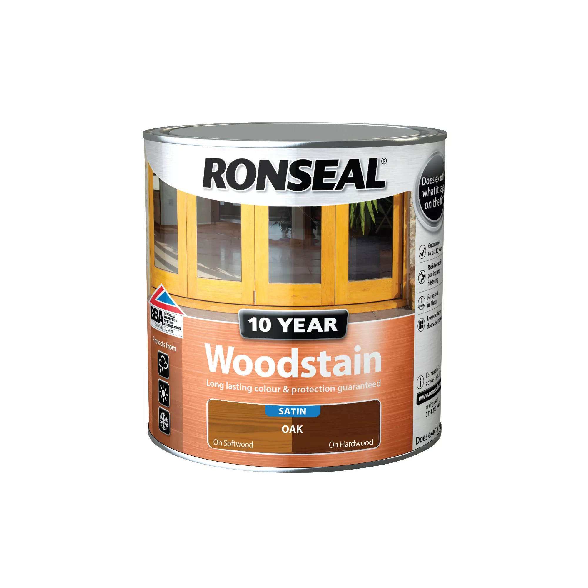 Ronseal Oak Satin Wood stain, 2.5L Ronseal Oak Satin Wood Stain, 2.5L -Trade Point Sale Shop ronseal oak satin wood stain 2 5l5010214886906 02c bq