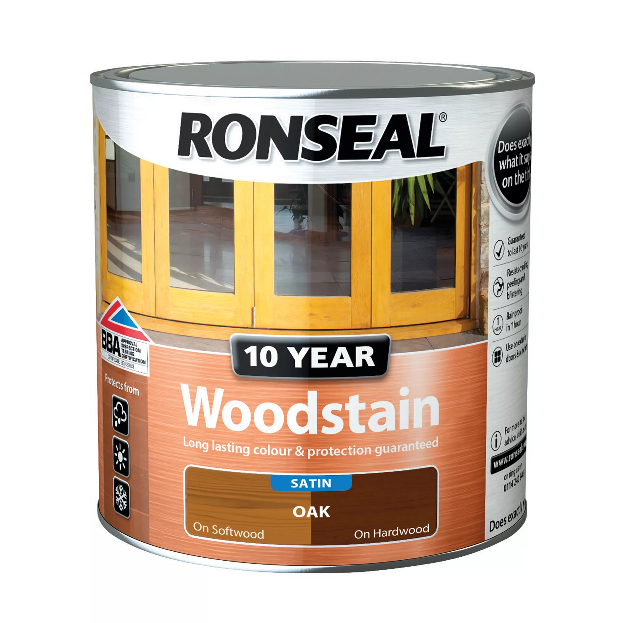 Ronseal Oak Satin Wood stain, 750ml Ronseal Oak Satin Wood Stain, 750ml -Trade Point Sale Shop ronseal oak satin wood stain 750ml5010214886791 02c bq
