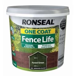 Ronseal One Coat Fence Life Forest Green Matt Fence & Shed Treatment, 5L