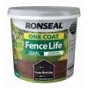 Ronseal One Coat Fence Life Tudor Black Oak Matt Fence & Shed Treatment, 5L
