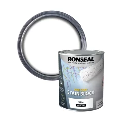 Ronseal One Coat White Matt Wall & Ceiling Stain Block Primer, 750ml