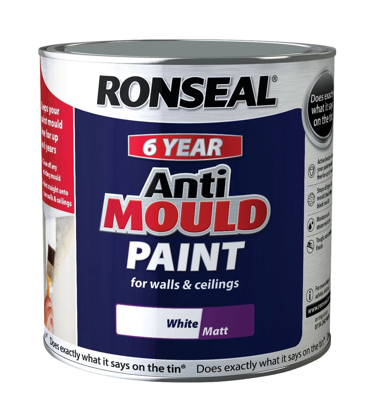 Ronseal Problem wall White Matt Anti-mould paint, 2.5L Ronseal Problem Wall White Matt Anti-mould Paint, 2.5L -Trade Point Sale Shop ronseal problem wall white matt anti mould paint 2 5l5010214866243 08c bq