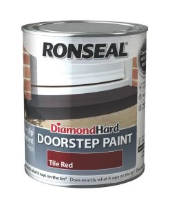 Ronseal Tile Red Satinwood Doorstep Paint, 750ml