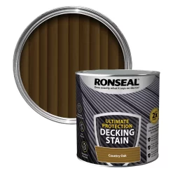 Ronseal Ultimate Protection Country Oak Matt Decking Wood Stain, 2.5L