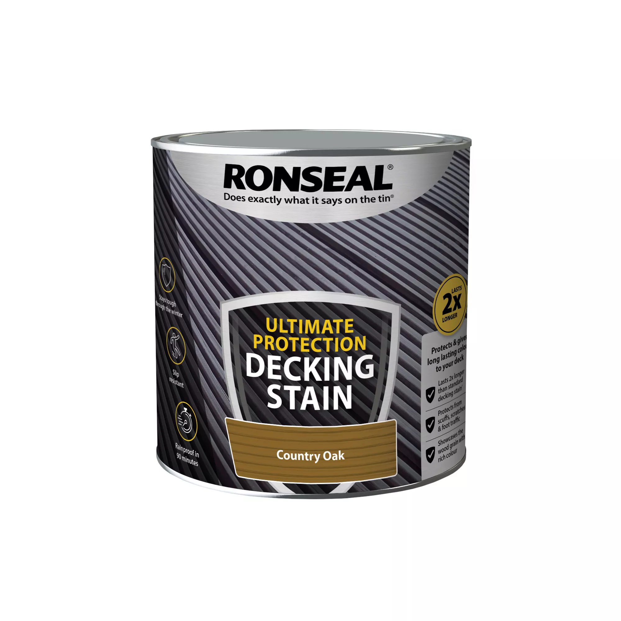 Ronseal Ultimate protection Country oak Matt Decking Wood stain, 2.5L Ronseal Ultimate Protection Country Oak Matt Decking Wood Stain, 2.5L -Trade Point Sale Shop ronseal ultimate protection country oak matt decking wood stain 2 5l5010214891108 08c