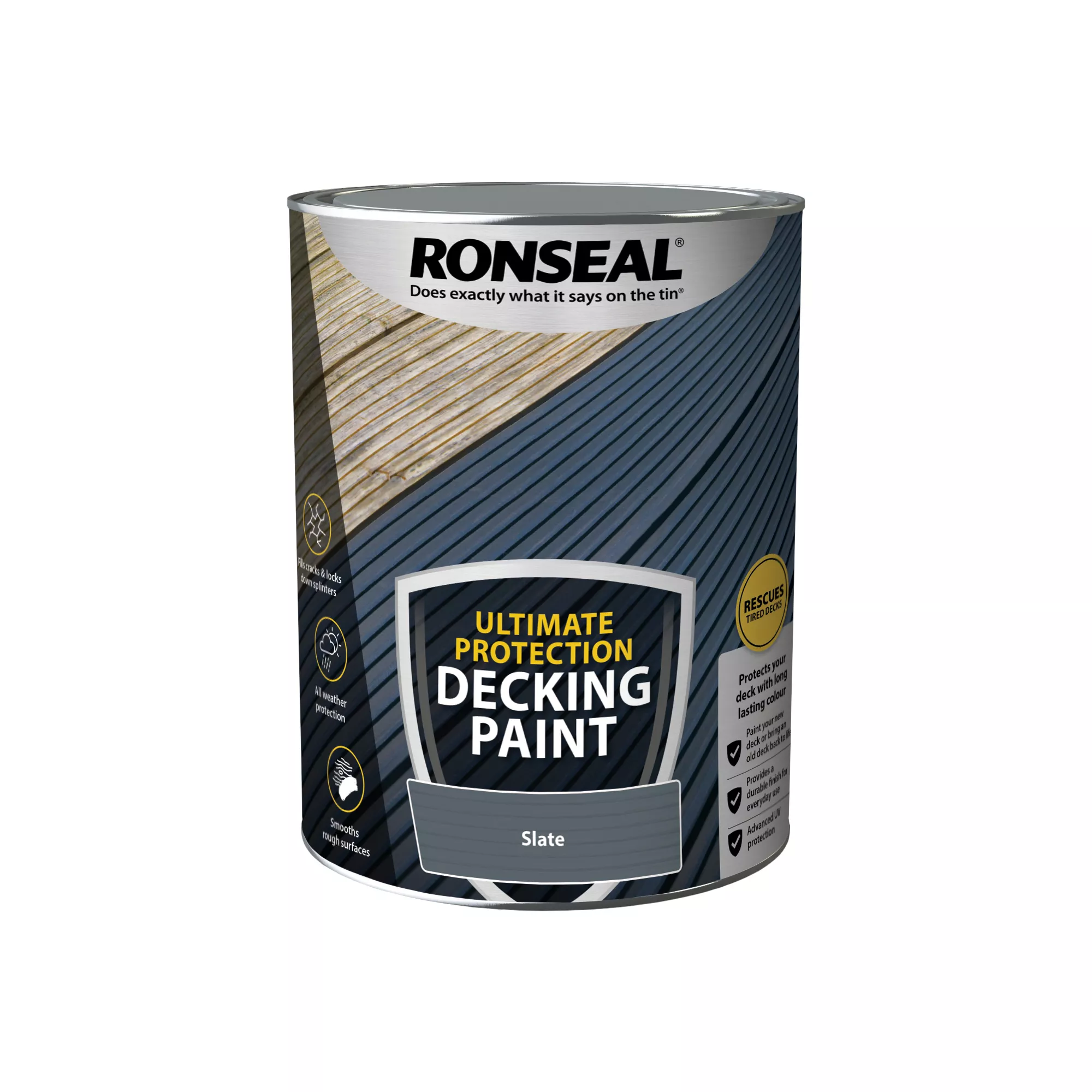 Ronseal Ultimate protection Matt slate Decking paint, 5L Ronseal Ultimate Protection Matt Slate Decking Paint, 5L -Trade Point Sale Shop ronseal ultimate protection matt slate decking paint 5l5010214891603 08c