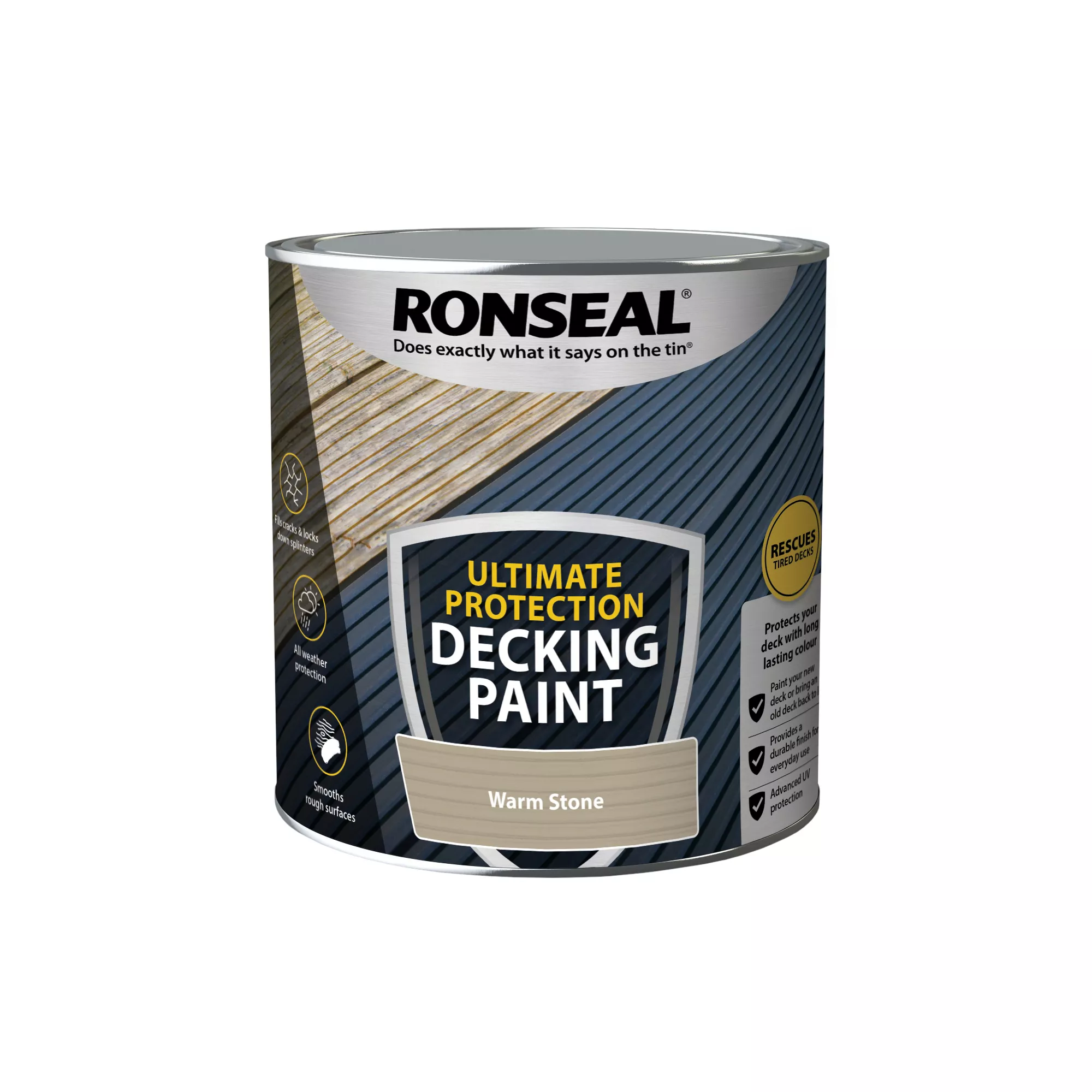 Ronseal Ultimate protection Matt warm stone Decking paint, 2.5L Ronseal Ultimate Protection Matt Warm Stone Decking Paint, 2.5L -Trade Point Sale Shop ronseal ultimate protection matt warm stone decking paint 2 5l5010214891641 08c bq