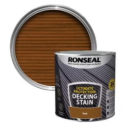Ronseal Ultimate Protection Rich Teak Matt Decking Wood Stain, 2.5L