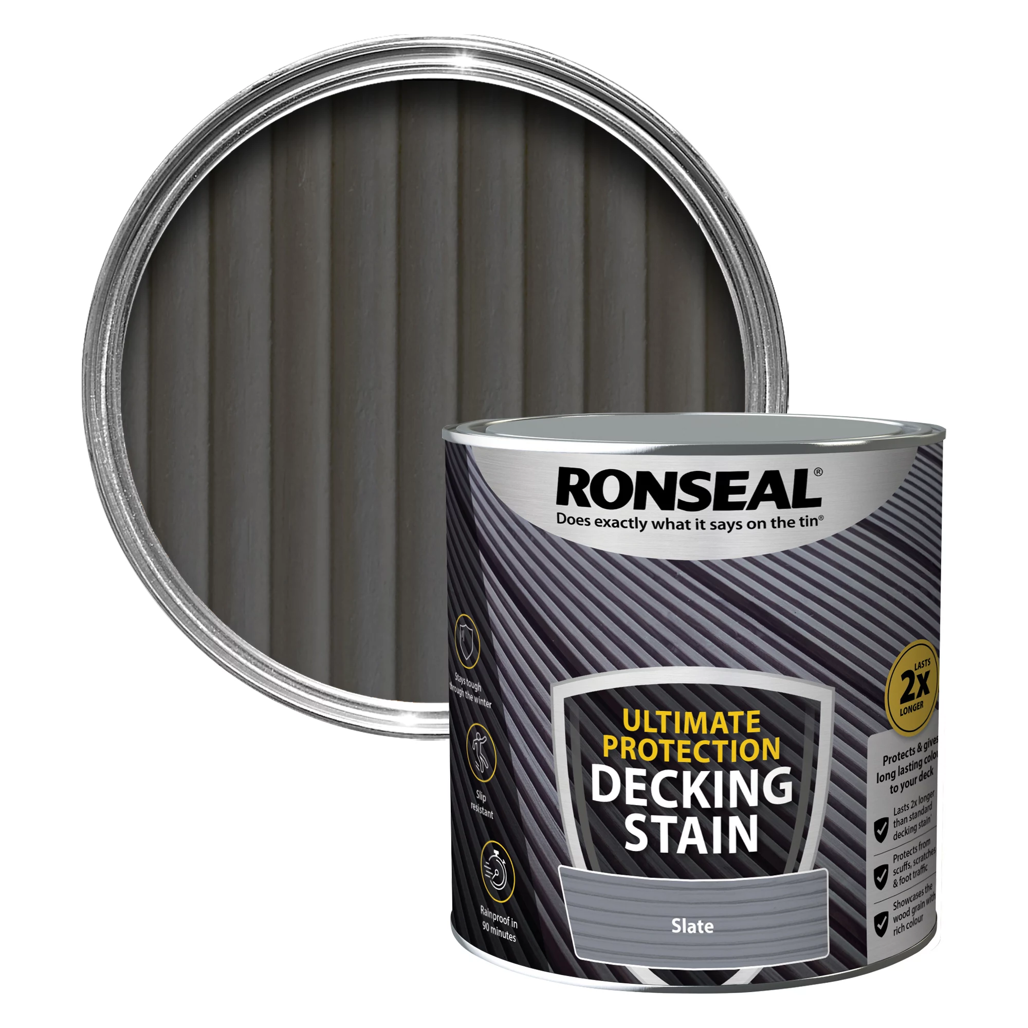 Ronseal Ultimate protection Slate Matt Decking Wood stain, 2.5L Ronseal Ultimate Protection Slate Matt Decking Wood Stain, 2.5L -Trade Point Sale Shop ronseal ultimate protection slate matt decking wood stain 2 5l5010214891221 01c bq
