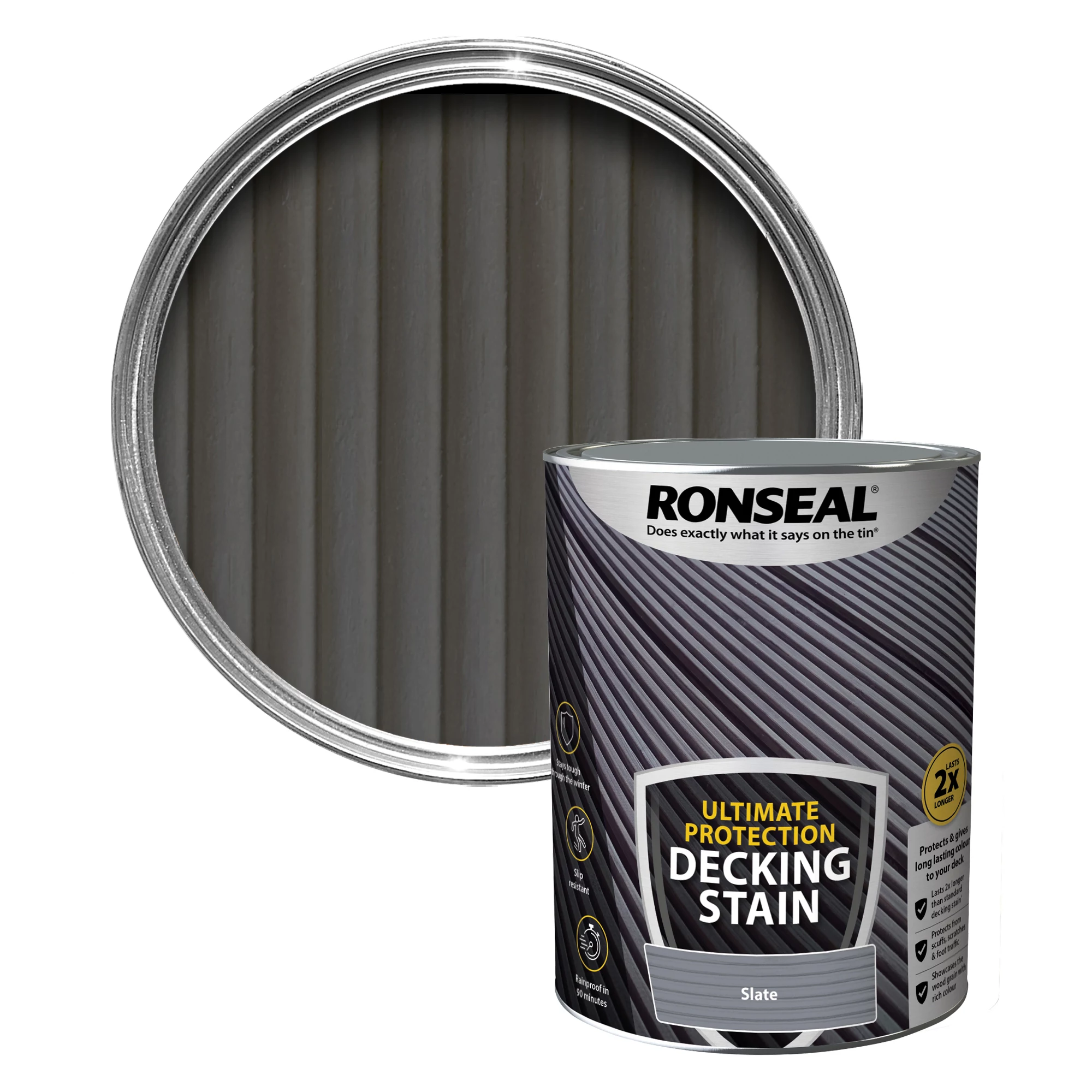 Ronseal Ultimate protection Slate Matt Decking Wood stain, 5L Ronseal Ultimate Protection Slate Matt Decking Wood Stain, 5L -Trade Point Sale Shop ronseal ultimate protection slate matt decking wood stain 5l5010214891238 01c bq