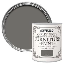 Rust-Oleum Anthracite Chalky Effect Matt Furniture Paint, 750ml
