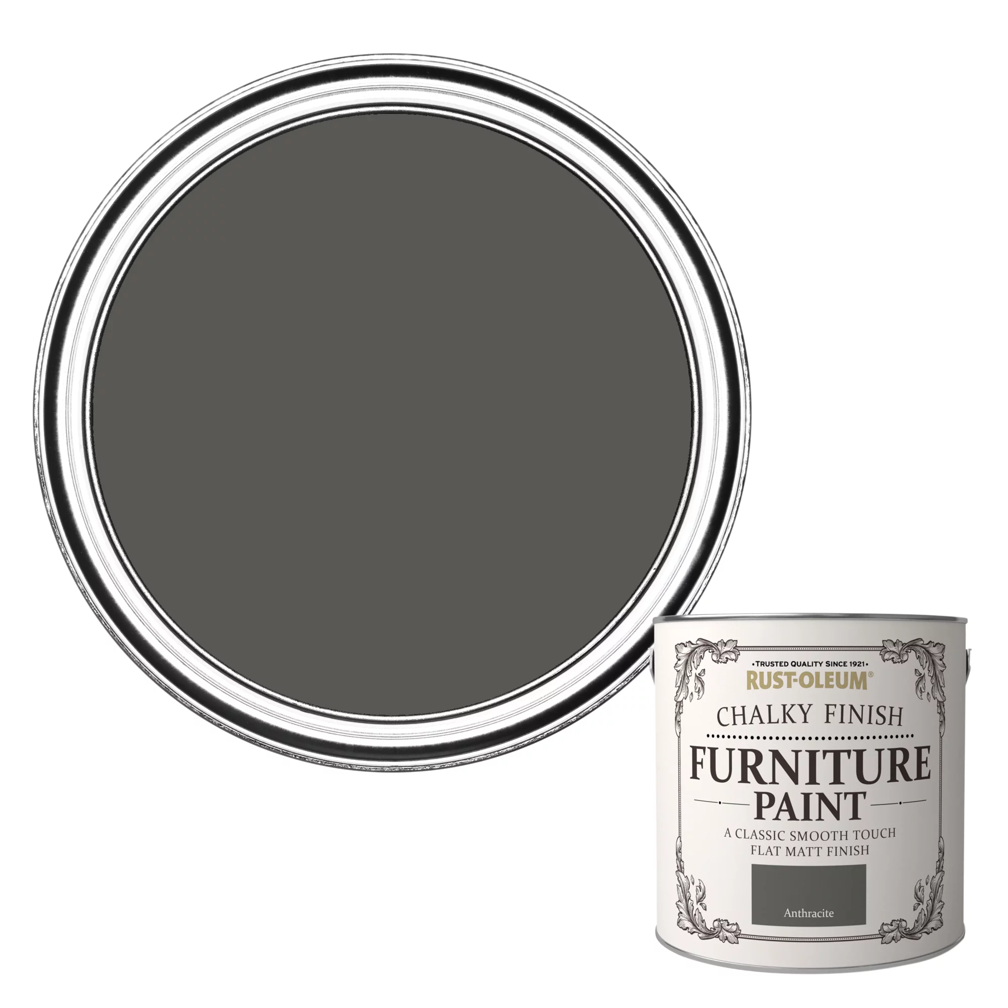Rust-Oleum Anthracite Flat matt Furniture paint, 2.5L Rust-Oleum Anthracite Flat Matt Furniture Paint, 2.5L -Trade Point Sale Shop rust oleum anthracite flat matt furniture paint 2 5l5013296037440 02c bq