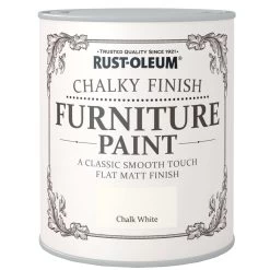 Rust-Oleum Chalk White Chalky Effect Matt Furniture Paint, 2.5L