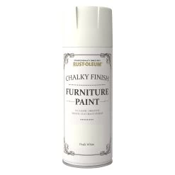 Rust-Oleum Chalk White Flat Matt Furniture Paint, 400ml