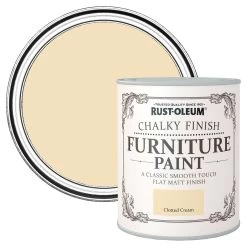Rust-Oleum Clotted Cream Flat Matt Furniture Paint, 2.5L