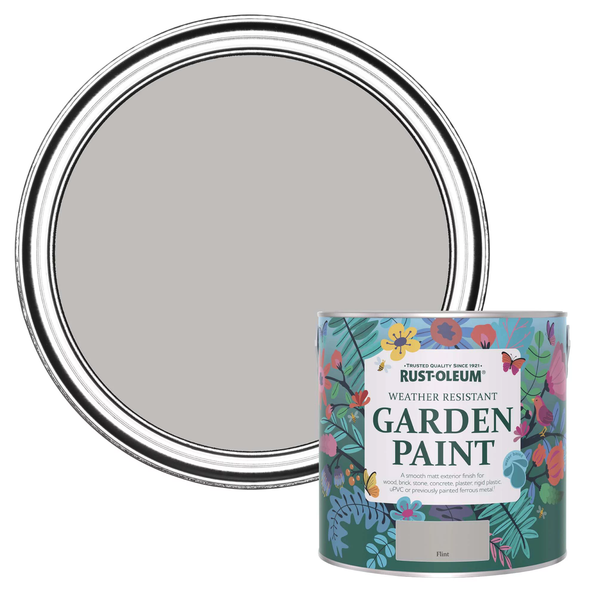 Rust-Oleum Garden Paint Flint Matt Multi-surface Garden Paint, 2.5L Tin Rust-Oleum Garden Paint Flint Matt Multi-surface Garden Paint, 2.5L Tin -Trade Point Sale Shop rust oleum garden paint flint matt multi surface garden paint 2 5l tin5013296131902 02c bq
