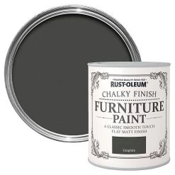 Rust-Oleum Graphite Chalky Effect Matt Furniture Paint, 750ml