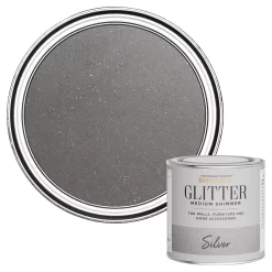 Rust-Oleum Medium Shimmer Silver Glitter Effect Mid Sheen Multi-surface Topcoat Paint Glitter, 250ml