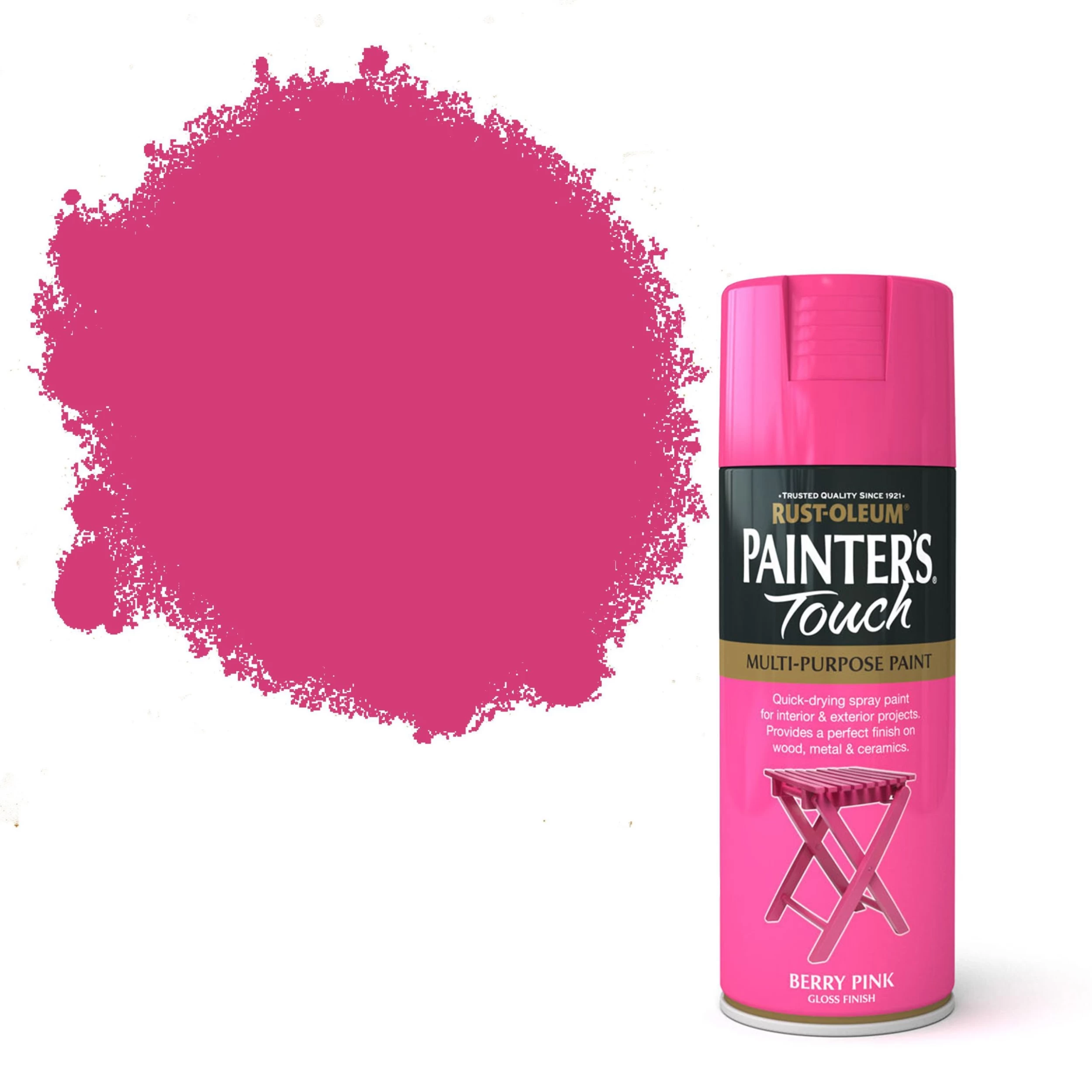 Rust-Oleum Painter's touch Berry pink Gloss Multi-surface Decorative spray paint, 400ml Rust-Oleum Painter's Touch Berry Pink Gloss Multi-surface Decorative Spray Paint, 400ml -Trade Point Sale Shop rust oleum painter s touch berry pink gloss multi surface decorative spray paint 400ml5013296950305 02c bq scaled
