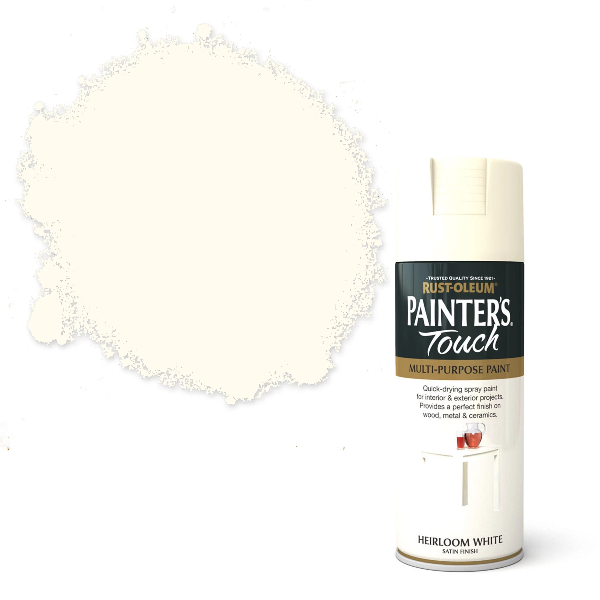Rust-Oleum Painter's Touch Heirloom white Satinwood Multi-surface Decorative spray paint, 400ml Rust-Oleum Painter's Touch Heirloom White Satinwood Multi-surface Decorative Spray Paint, 400ml -Trade Point Sale Shop rust oleum painter s touch heirloom white satinwood multi surface decorative spray paint 400ml5013296950367 02c bq scaled