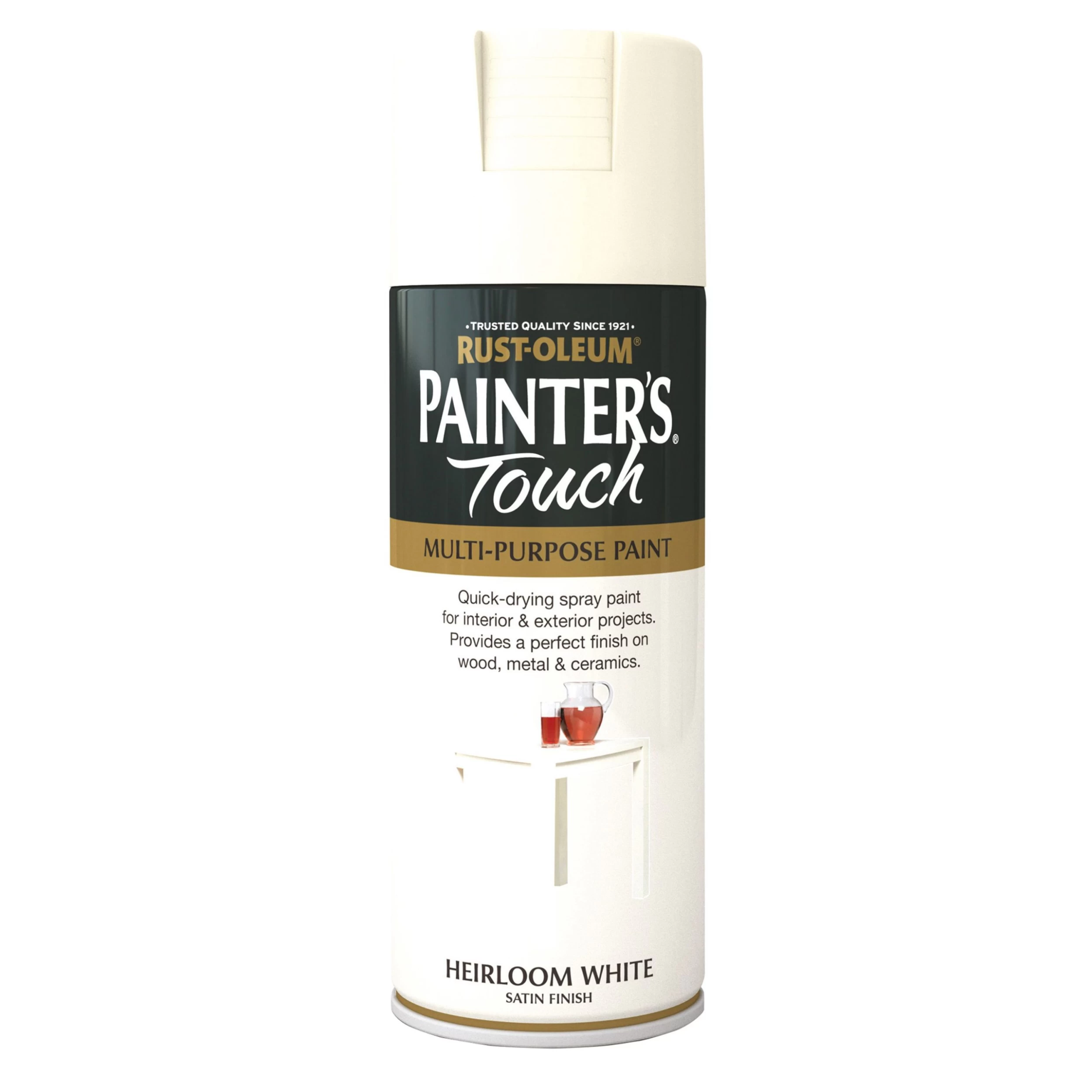 Rust-Oleum Painter's Touch Heirloom white Satinwood Multi-surface Decorative spray paint, 400ml Rust-Oleum Painter's Touch Heirloom White Satinwood Multi-surface Decorative Spray Paint, 400ml -Trade Point Sale Shop rust oleum painter s touch heirloom white satinwood multi surface decorative spray paint 400ml5013296950367 08c bq scaled