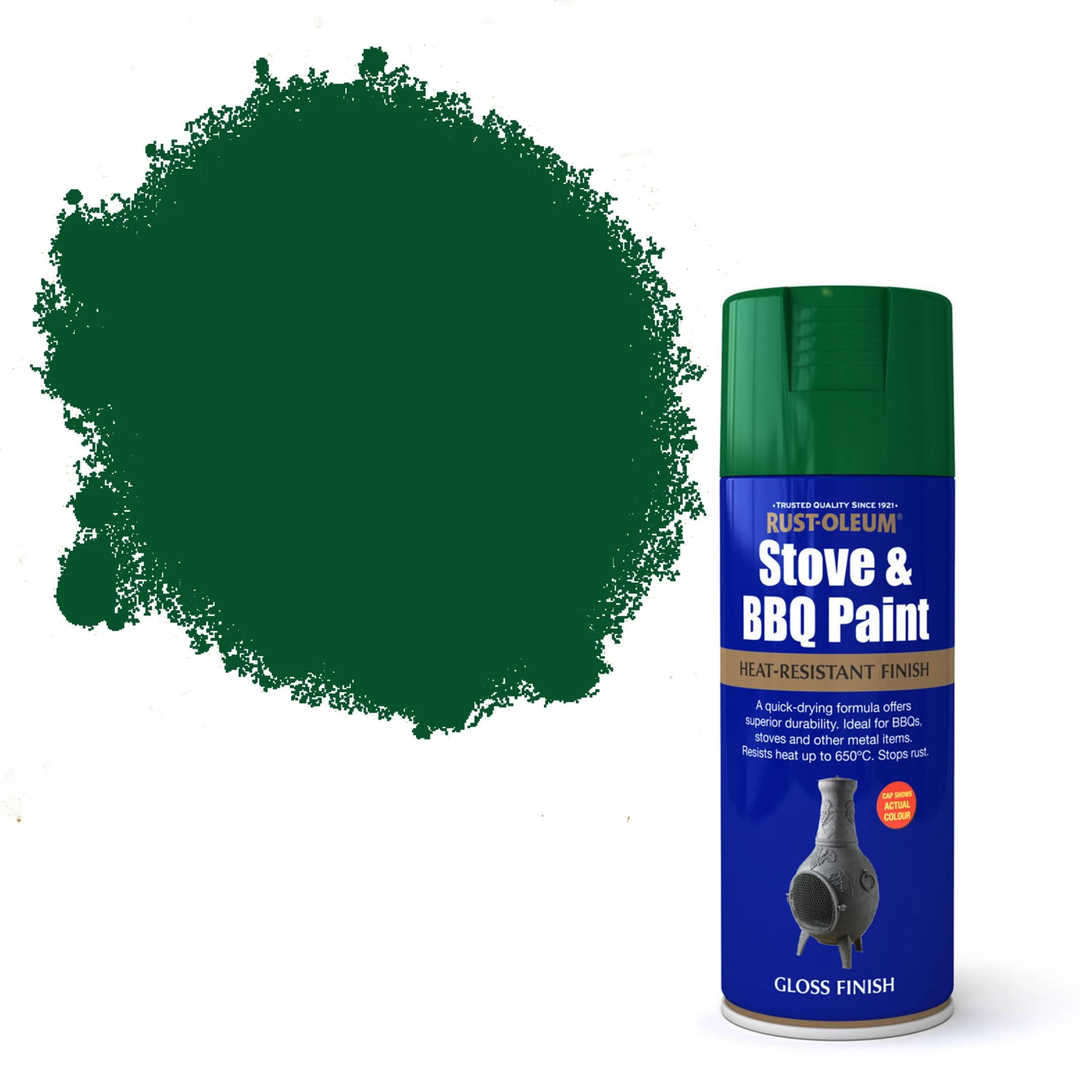 Rust-Oleum Stove & bbq Green Matt Multi-surface Spray paint, 400ml Rust-Oleum Stove & Bbq Green Matt Multi-surface Spray Paint, 400ml -Trade Point Sale Shop rust oleum stove bbq green matt multi surface spray paint 400ml5013296950589 02c bq scaled