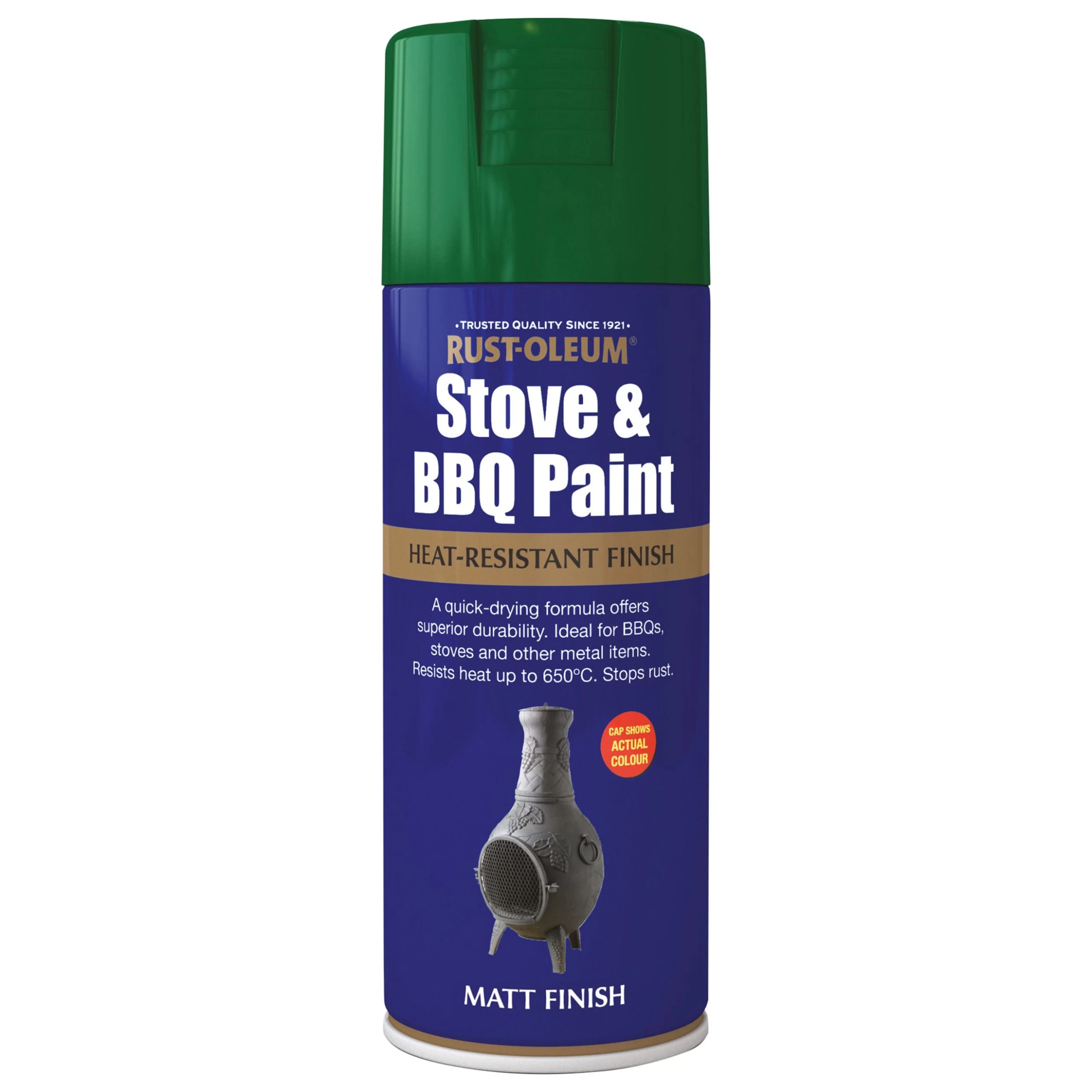 Rust-Oleum Stove & bbq Green Matt Multi-surface Spray paint, 400ml Rust-Oleum Stove & Bbq Green Matt Multi-surface Spray Paint, 400ml -Trade Point Sale Shop rust oleum stove bbq green matt multi surface spray paint 400ml5013296950589 08c bq scaled
