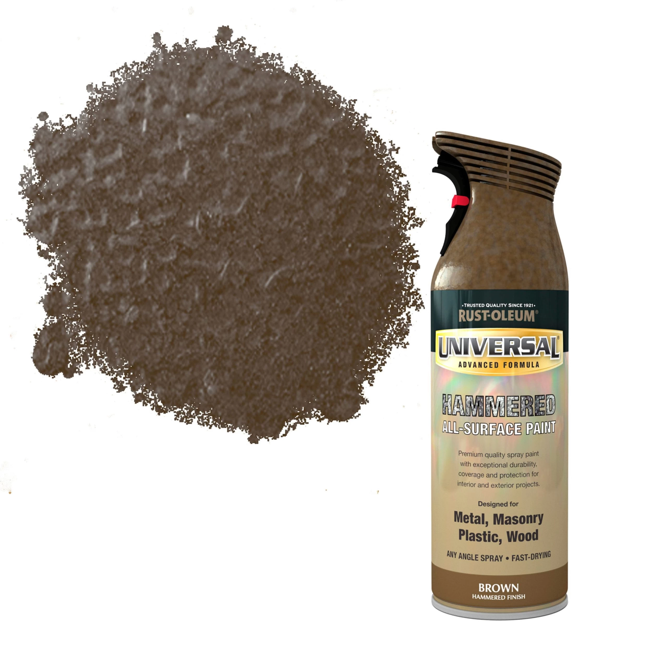Rust-Oleum Universal Brown Hammered effect Multi-surface Spray paint, 400ml Rust-Oleum Universal Brown Hammered Effect Multi-surface Spray Paint, 400ml -Trade Point Sale Shop rust oleum universal brown hammered effect multi surface spray paint 400ml5013296951012 02c bq scaled