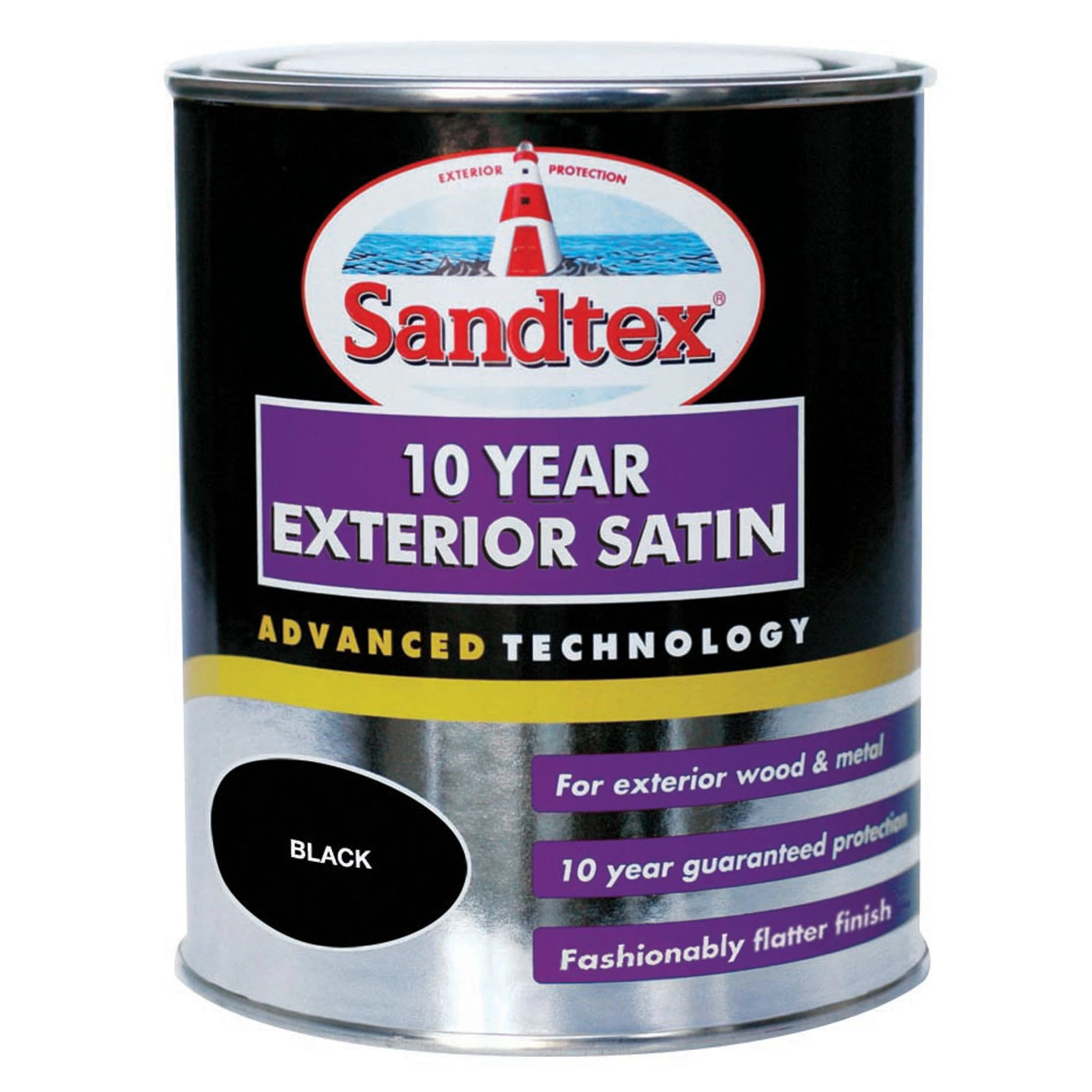 Sandtex Black Satinwood Exterior Metal & wood paint, 750ml Sandtex Black Satinwood Exterior Metal & Wood Paint, 750ml -Trade Point Sale Shop sandtex black satinwood exterior metal wood paint 750ml5010131544743 08c bq