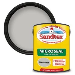 Sandtex Light Grey Matt Masonry Paint, 5L Tub