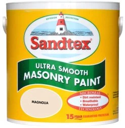 Sandtex Magnolia Smooth Masonry Paint, 2.5L