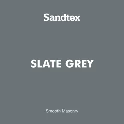 Sandtex Slate Grey Smooth Matt Masonry Paint, 10L Tub -Trade Point Sale Shop sandtex slate grey smooth matt masonry paint 10l tub5010131504952 02t bq