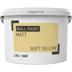 Soft Yellow Matt Emulsion Paint, 2.5L