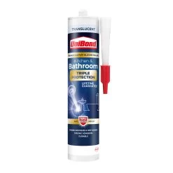 UniBond Triple Protection Translucent Silicone-based Bathroom & Kitchen Sanitary Sealant, 300ml