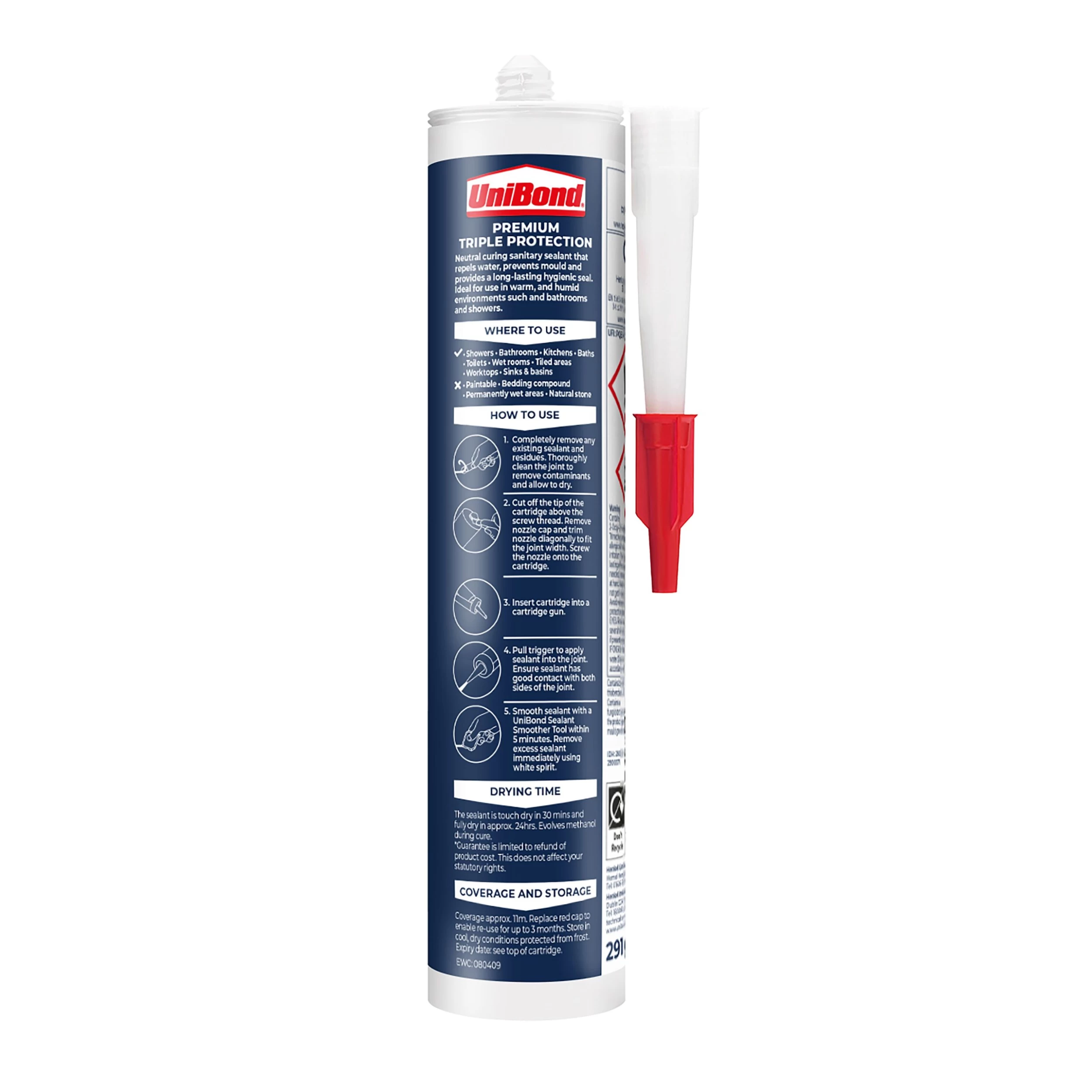 UniBond Triple protection Translucent Silicone-based Bathroom & kitchen Sanitary sealant, 300ml UniBond Triple Protection Translucent Silicone-based Bathroom & Kitchen Sanitary Sealant, 300ml -Trade Point Sale Shop unibond triple protection translucent silicone based bathroom kitchen sanitary sealant 300ml5010383316792 04c bq scaled