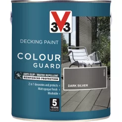 V33 Colour Guard Matt Dark Silver Decking Paint, 2.5L 2 V33 Colour Guard Matt Dark Silver Decking Paint, 2.5L -Trade Point Sale Shop v33 colour guard matt dark silver decking paint 2 5l3153895163026 03c