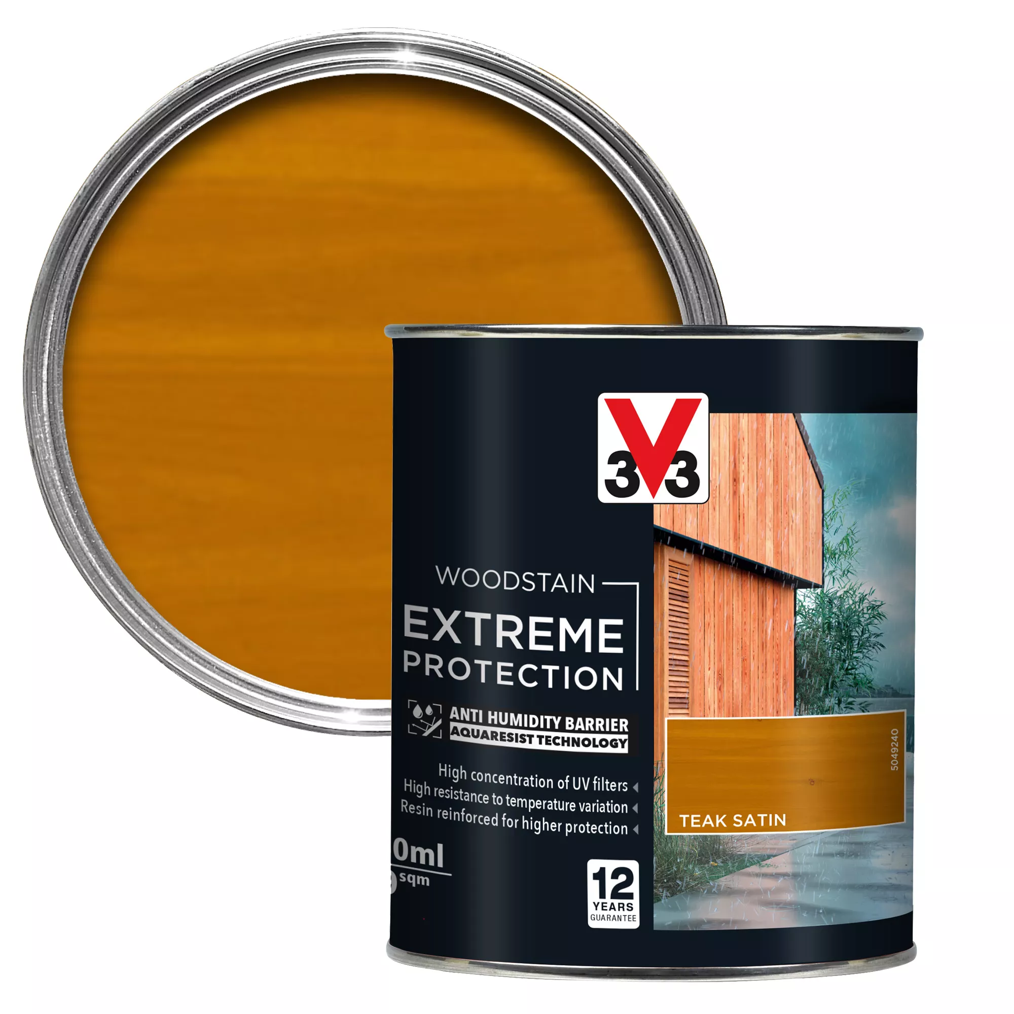 V33 Extreme protection Teak Satin Wood stain, 750ml V33 Extreme Protection Teak Satin Wood Stain, 750ml -Trade Point Sale Shop v33 extreme protection teak satin wood stain 750ml3153895180658 02c bq