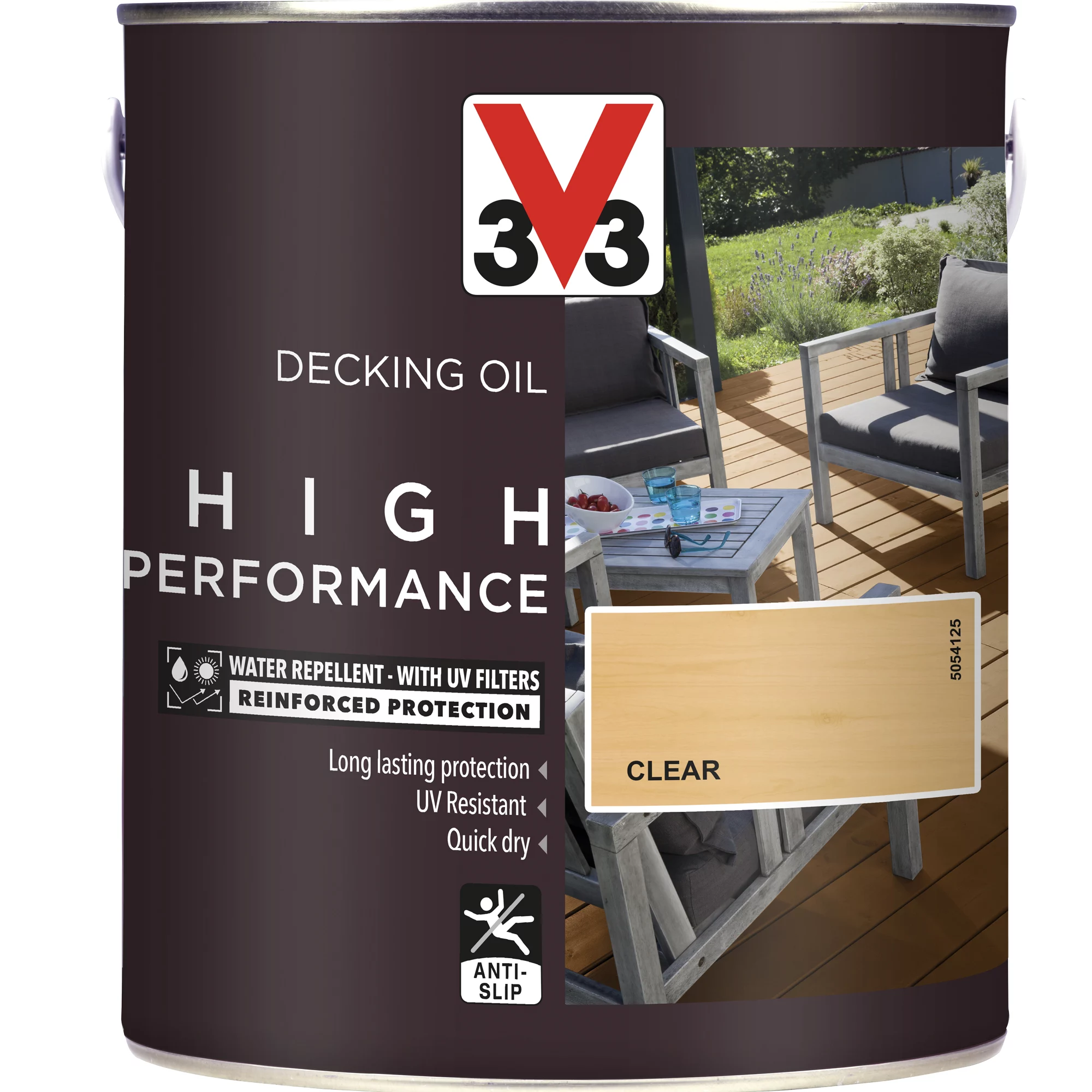 V33 High performance Clear UV resistant Decking Wood oil, 2.5L V33 High Performance Clear UV Resistant Decking Wood Oil, 2.5L -Trade Point Sale Shop v33 high performance clear uv resistant decking wood oil 2 5l3153895163040 03c