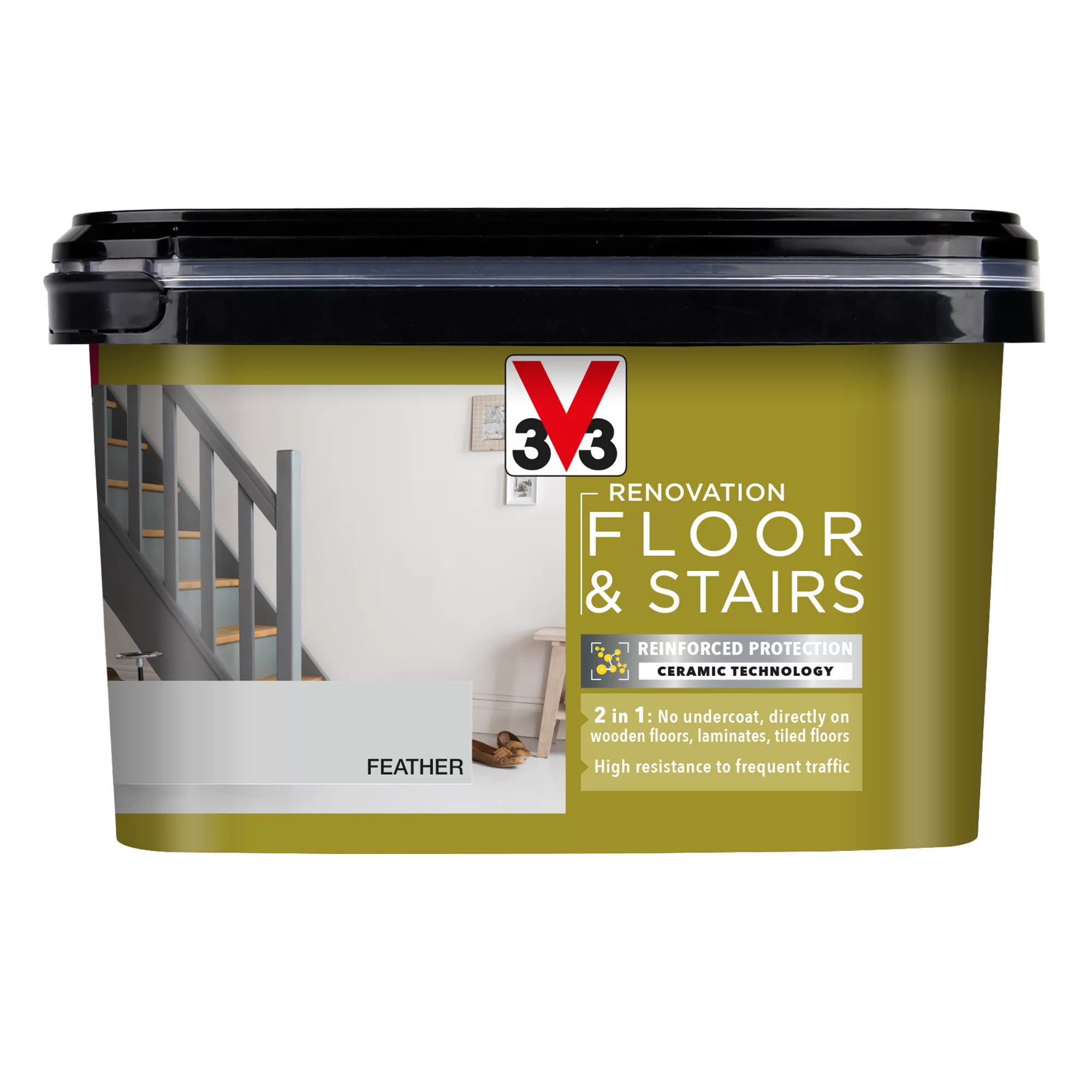 V33 High performance Feather Satinwood Floor & stair paint, 2L V33 High Performance Feather Satinwood Floor & Stair Paint, 2L -Trade Point Sale Shop v33 high performance feather satinwood floor stair paint 2l3153895181563 08c bq